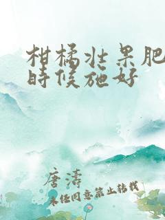柑橘壮果肥什么时候施好