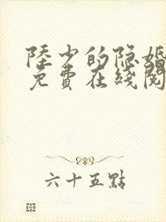 陆少的隐婚罪妻免费在线阅读