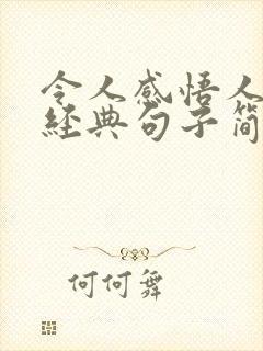 令人感悟人生的经典句子简短
