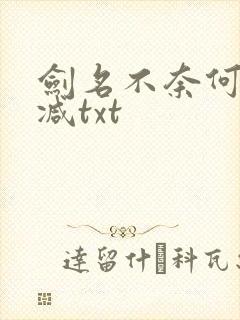 剑名不奈何未删减txt