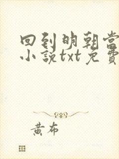 回到明朝当王爷小说txt免费下载