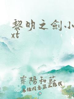 黎明之剑小说txt