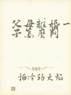父母离婚一个孩子怎么判