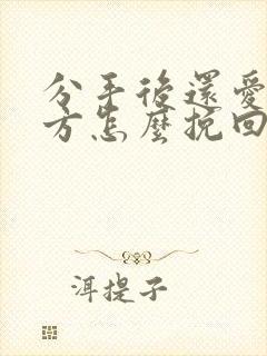分手后还爱着对方怎么挽回