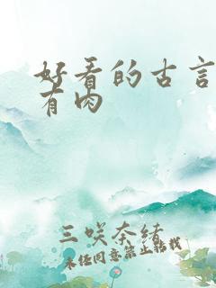 好看的古言小说有肉