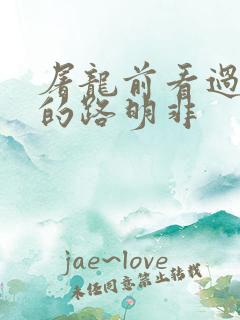 屠龙前看过龙族的路明非