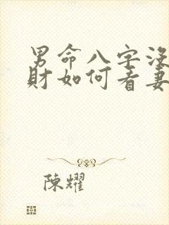 男命八字没有正财如何看妻子