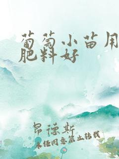 葡萄小苗用什么肥料好
