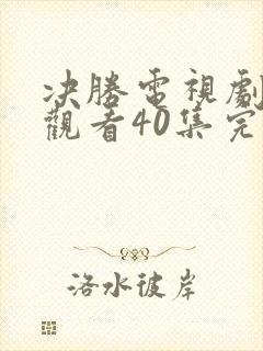 决胜电视剧免费观看40集完整版