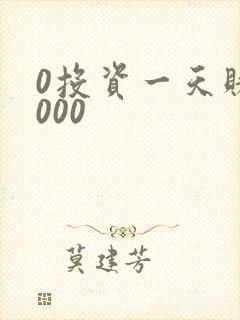 0投资一天赚1000