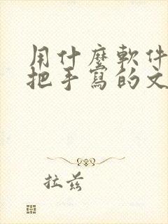 用什么软件可以把手写的文字转换成电子版的