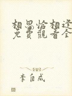 相思恰相逢短剧免费观看全集高清