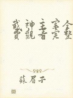 武神主宰全集免费观看完整版免费