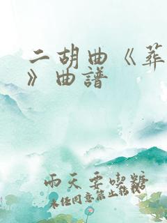 二胡曲《葬花吟》曲谱