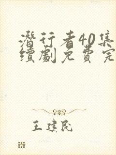 潜行者40集连续剧免费完整版