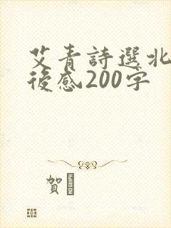 艾青诗选北方读后感200字 艾青诗选北方读后感200字