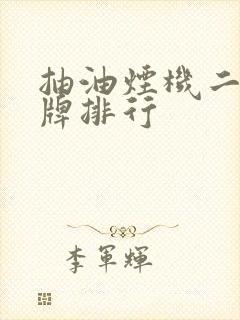 抽油烟机二线品牌排行