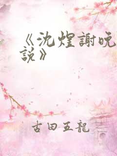 《沈煜谢晚烟小说》 《沈煜谢晚烟小说》