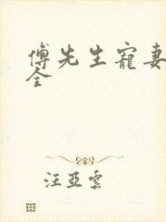 傅先生宠妻无度全