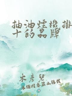 抽油烟机排名前十的品牌