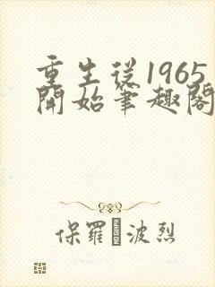 重生从1965开始笔趣阁