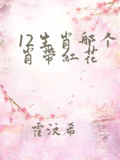 12生肖哪个生肖带红花