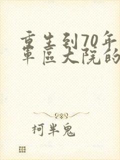 重生到70年代军区大院的小说