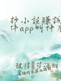 抄小说赚钱的软件app叫什么