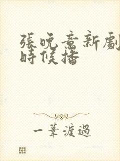 张晚意新剧什么时候播