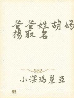 爸爸姓胡妈妈姓杨取名
