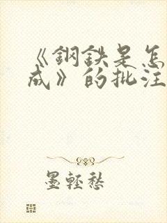 《钢铁是怎样炼成》的批注与摘抄
