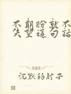 不期盼就不会有失望这句话怎么说