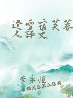 逢雪宿芙蓉山主人译文 逢雪宿芙蓉山主人译文