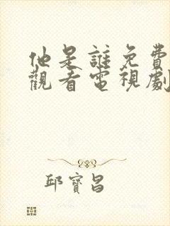 他是谁免费全集观看电视剧