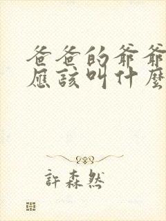 爸爸的爷爷孩子应该叫什么