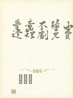 爱意不归山水相逢短剧免费观看