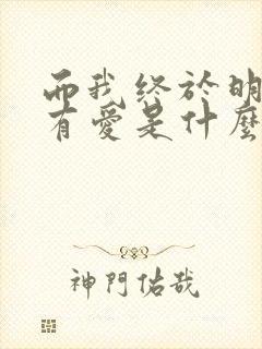 而我终于明白没有爱是什么歌