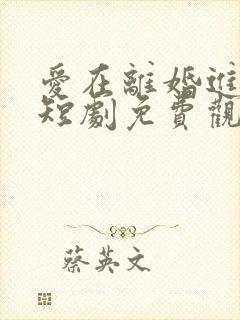 爱在离婚进行时短剧免费观看全集