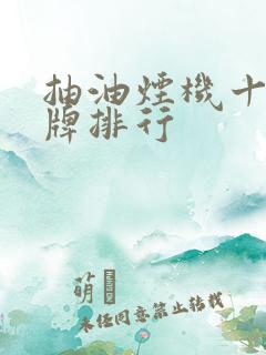 抽油烟机十大品牌排行