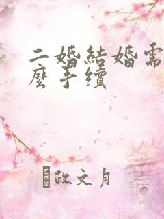 二婚结婚需要什么手续