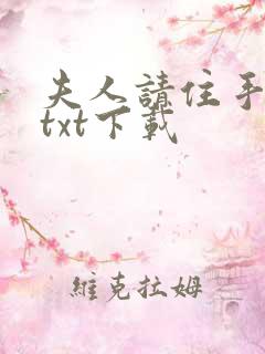 夫人请住手小说txt下载