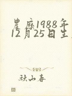 农历1988年12月25日生辰八字