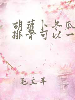 胡萝卜冬瓜玉米排骨可以一起炖吗