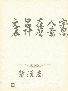 文昌在八字中代表什么意思