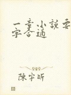 一章小说要多少字合适