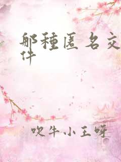 那种匿名交友软件