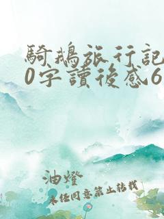 骑鹅旅行记500字读后感6年级