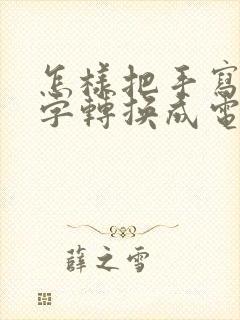 怎样把手写的文字转换成电子版的