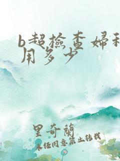 b超检查妇科费用多少