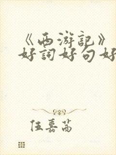 《西游记》摘抄好词好句好段
